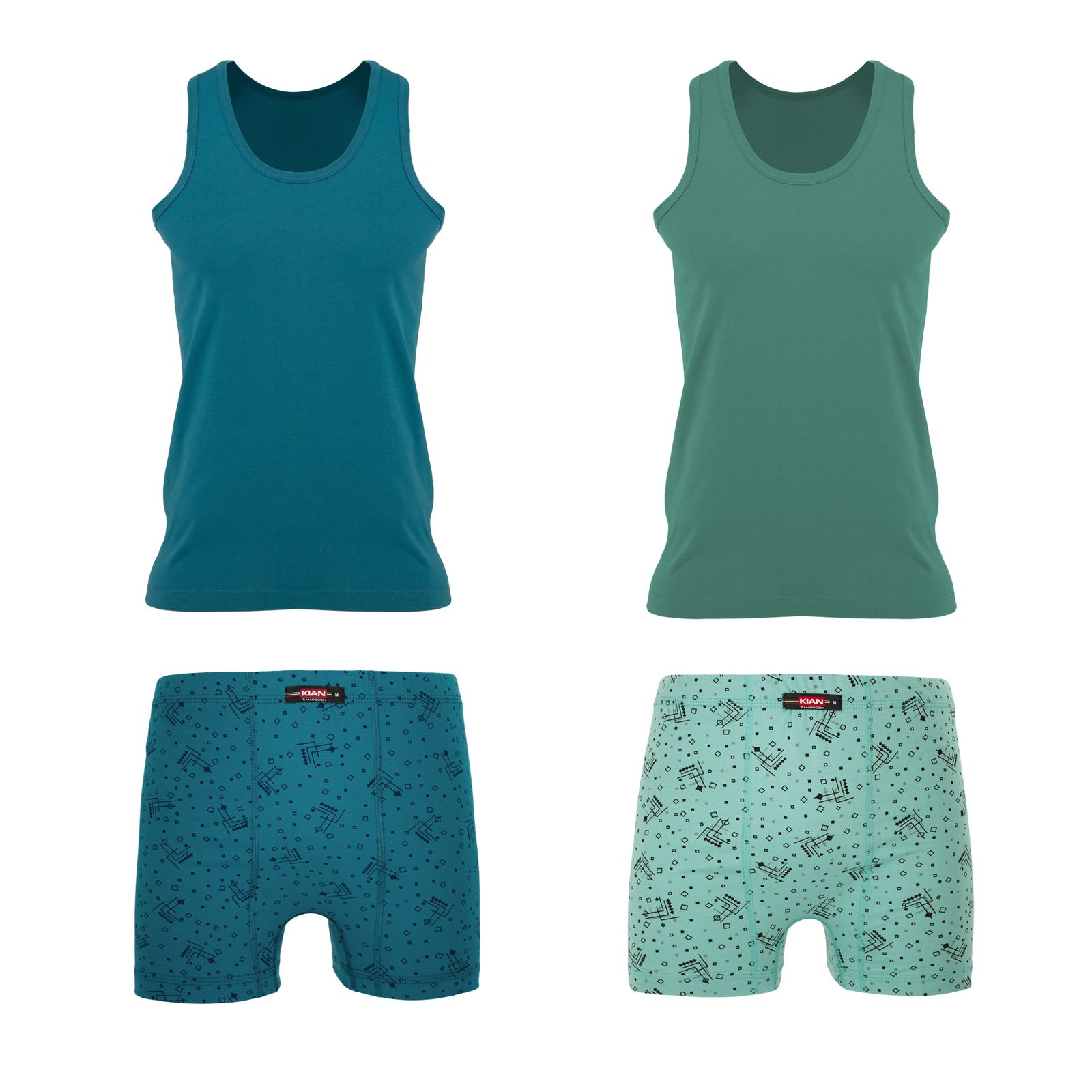 ست شورت و زیرپوش مردانه کیان تن پوش مدل 112642 مجموعه 2 عددی - - 1