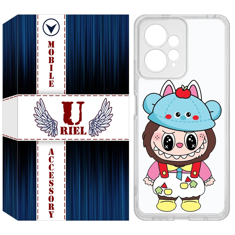 کاور یوریل مدل Clear کد 123 طرح لبوبو مناسب برای گوشی موبایل شیائومی Redmi Note 12 4G