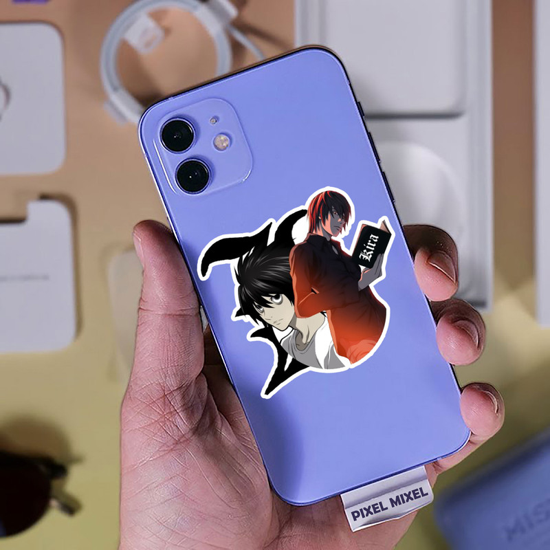 استیکر لپ تاپ پیکسل میکسل مدل انیمه دفترچه مرگ مجموعه 5 عددی