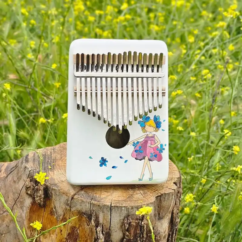 کالیمبا مدل حفره دار چوبی طرح نقاشی کد KZP-CH 10