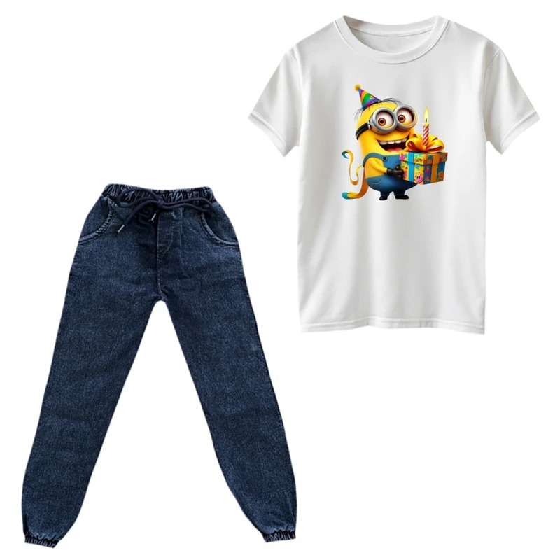 ست تی‌شرت و شلوار پسرانه مدل مینیون کد 19