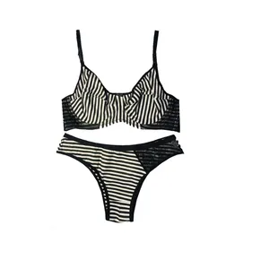 ست شورت و سوتین زنانه مدل راه راه کد 101