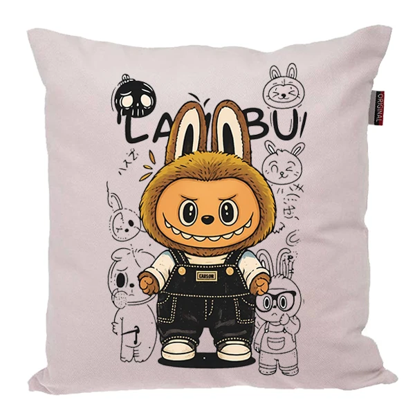 کوسن پاد آفرین مدل عروسک لبوبو کد PK301517 سایز 30*30 سانتی متر