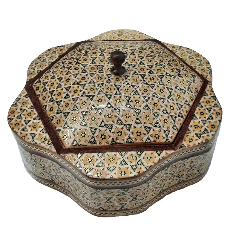 شکلات خوری خاتم کاری مدل هلالی کد 155