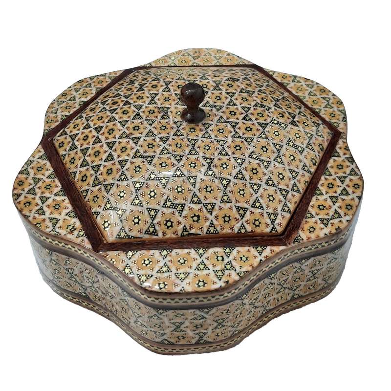 شکلات خوری خاتم کاری مدل هلالی کد 155