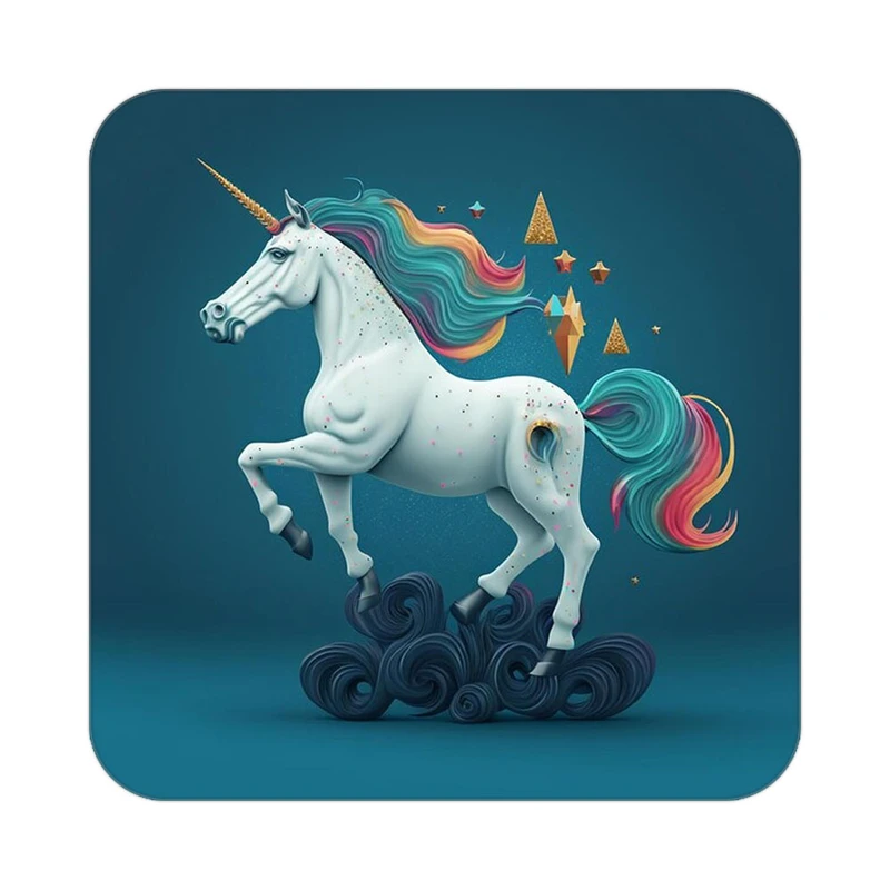 زیر لیوانی کاکتی طرح اسب تک شاخ و یونیکورن مدل mp32447