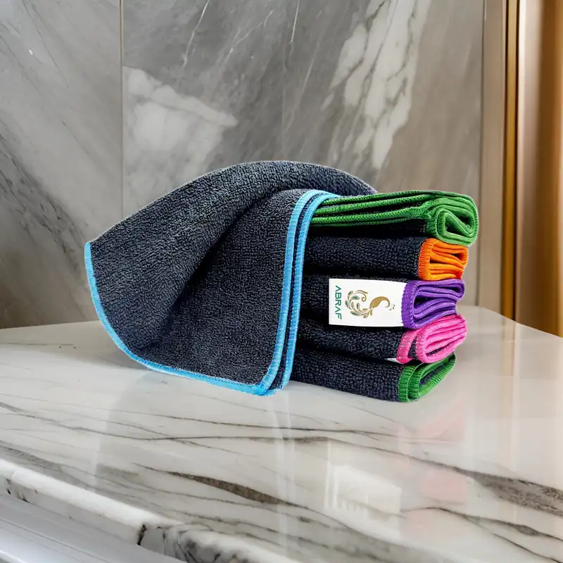 دستمال آشپزخانه ابراف مدل میکروفایبر ABT306 بسته 6 عددی