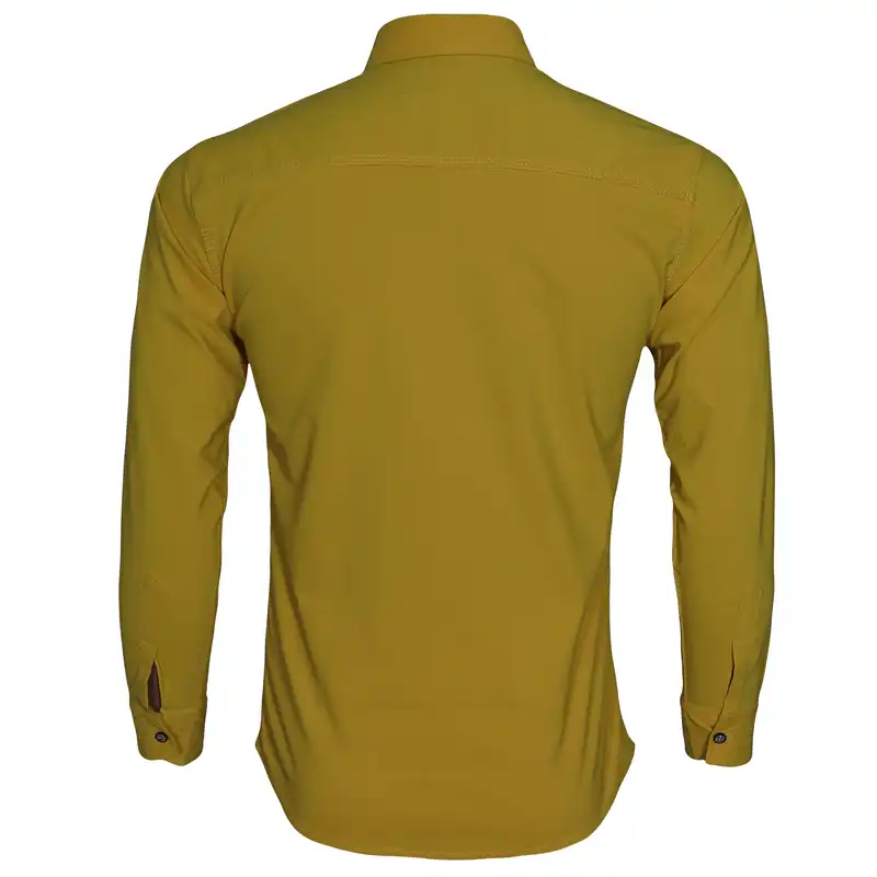 پیراهن آستین بلند مردانه مدل bnk008 رنگ خردلی