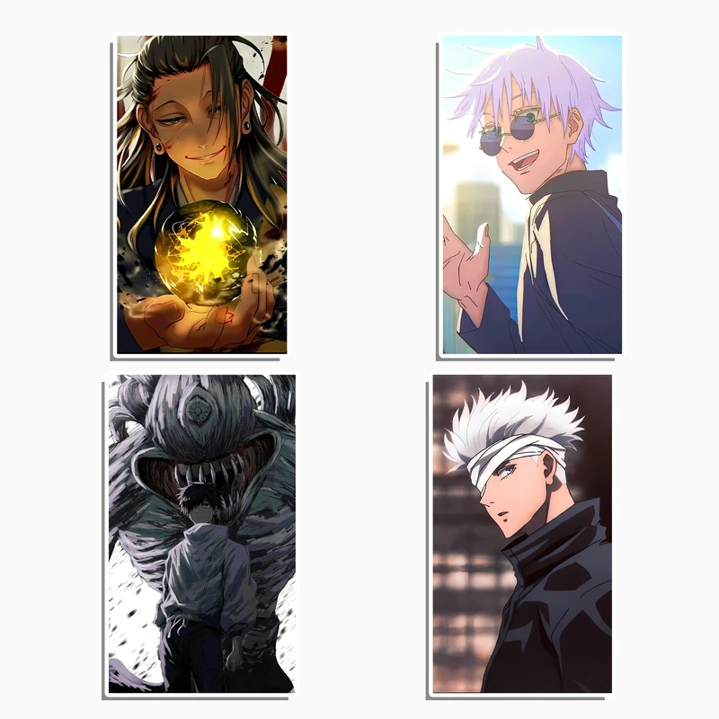 استیکر لپ تاپ و موبایل گوفی طرح انیمه جوجوتسو مدل jjk HD مجموعه 4 عددی