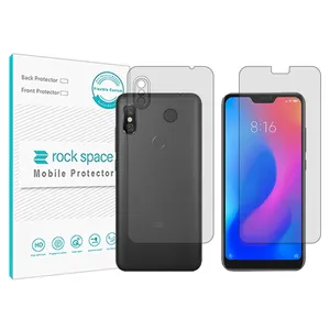 Rockspace Anti Shock transparent screen protector suitable for Xiaomi Redmi Note 6 Pro mobile phone along with the back of the phone