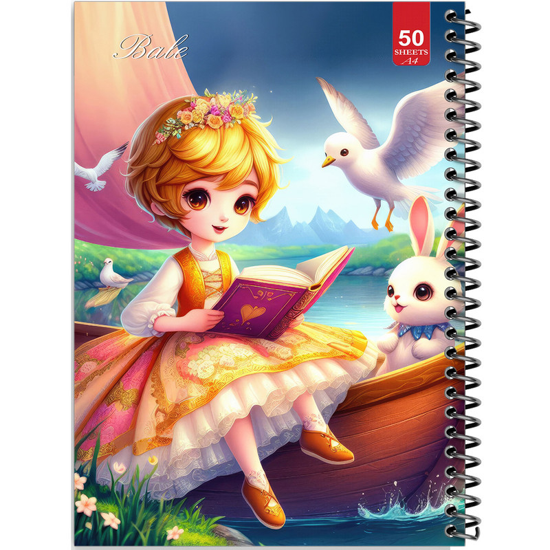 دفتر نقاشی 50 برگ انتشارات بله طرح دخترانه کد A4-L128