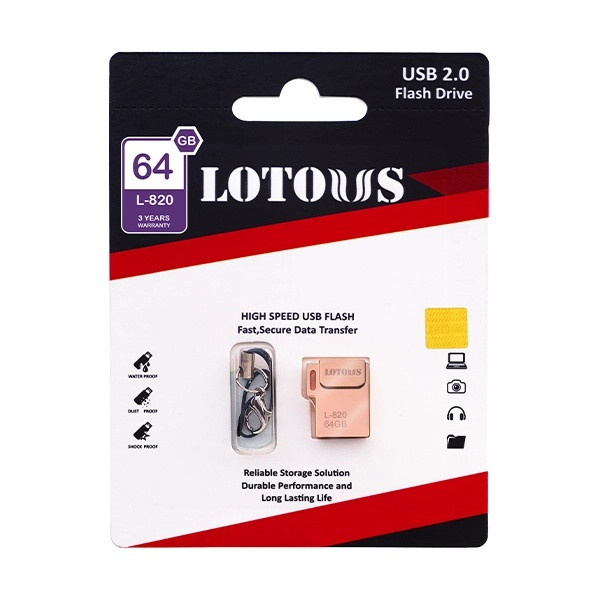 فلش مموری لوتوس مدل L-820 ظرفیت 64گیگابایت بارابط  USB2.0