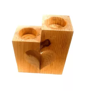 شمعدان چوبی مدل قلبی