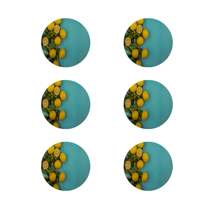 زیر لیوانی طرح لیمو کد 8489 بسته 6 عددی