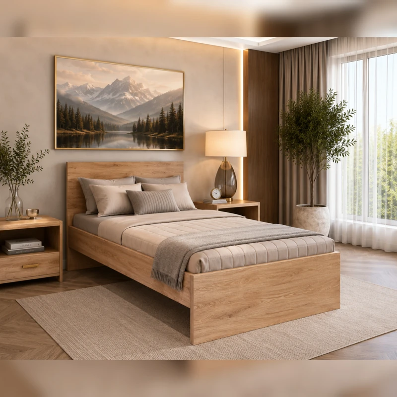 تخت‌خواب ملامینه یک نفره مدل B30 سایز 90 * 200 سانتی‌متر
