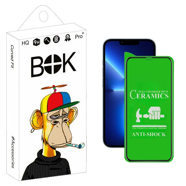 محافظ صفحه نمایش موبایل بوک مدل GLOW مناسب برای گوشی موبایل اپل IPHONE 13promax