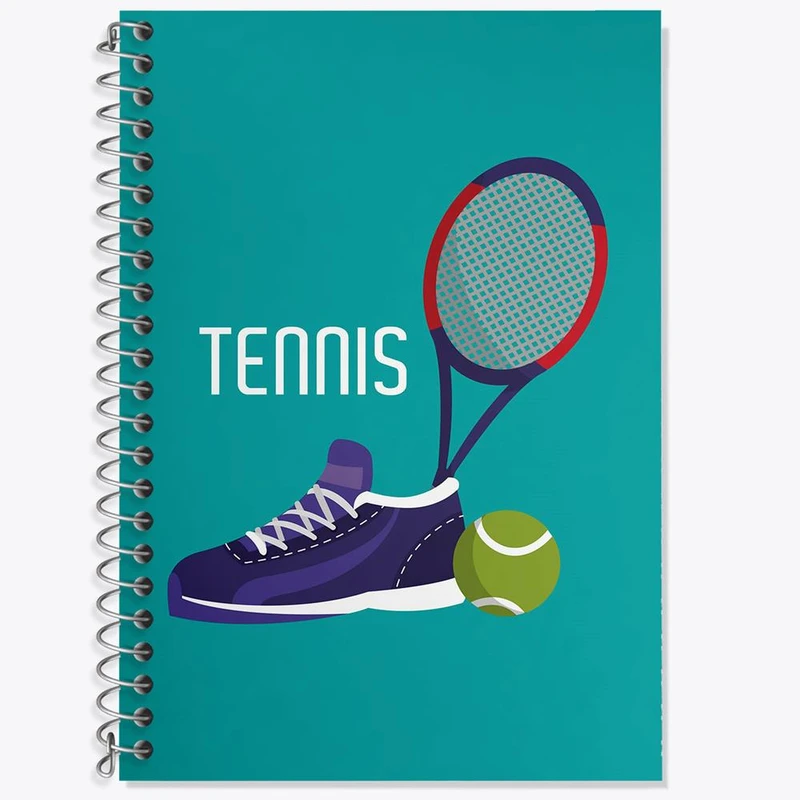 دفتر زبان 50 برگ خندالو مدل دو خط طرح تنیس Tennis کد 26610