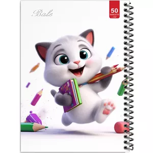 دفتر نقاشی 50 برگ انتشارات بله طرح گربه کوچولو و مداد رنگی کد A4-L321