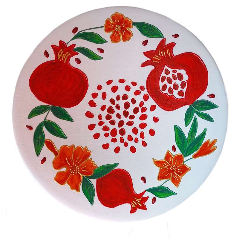 بشقاب دیوارکوب سفالی طرح انار کد 7263534