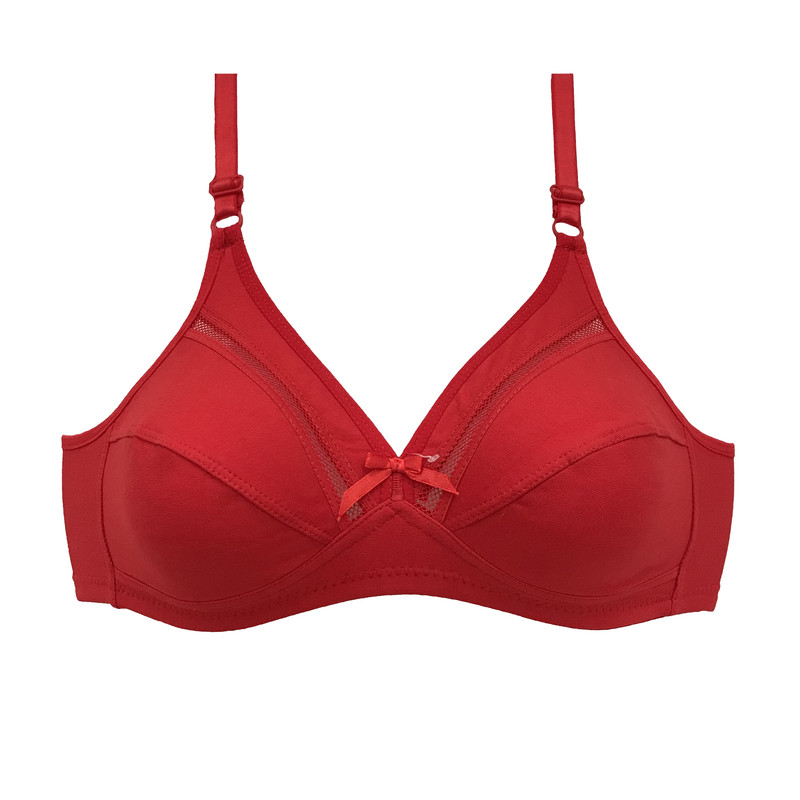 سوتین زنانه شارمین مدل نخی ژوردار کد 1111 رنگ قرمز