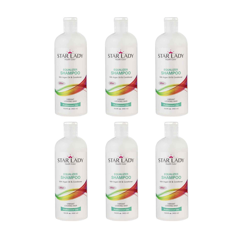 شامپو مو استارلیدی مدل اکوآلایزر سازگار با انواع مو حجم 400 میلی لیتر مجموعه 6 عددی