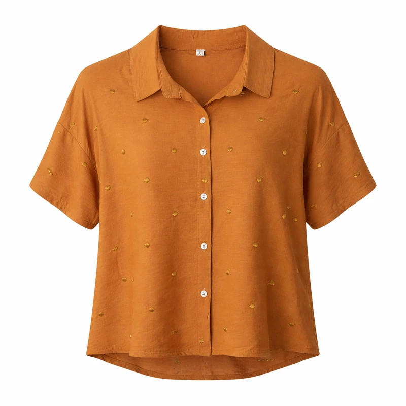 شومیز آستین کوتاه یقه برگردان زنانه مدل 4546