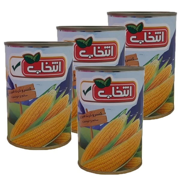 کنسرو ذرت شیرین انتخاب - 420 گرم بسته 4 عددی