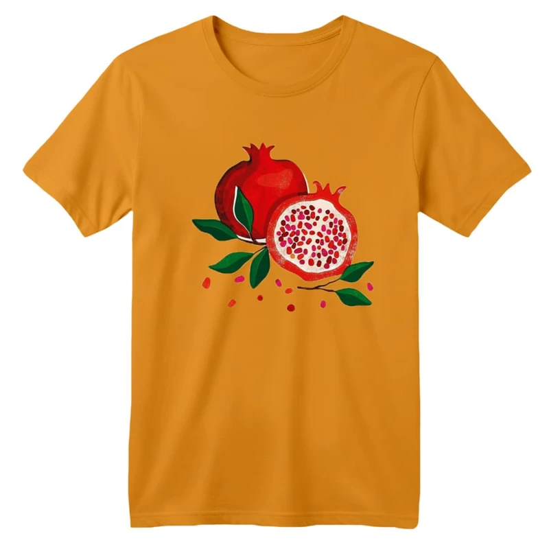 تی شرت آستین کوتاه بچگانه مدل انار یلدایی کد 1