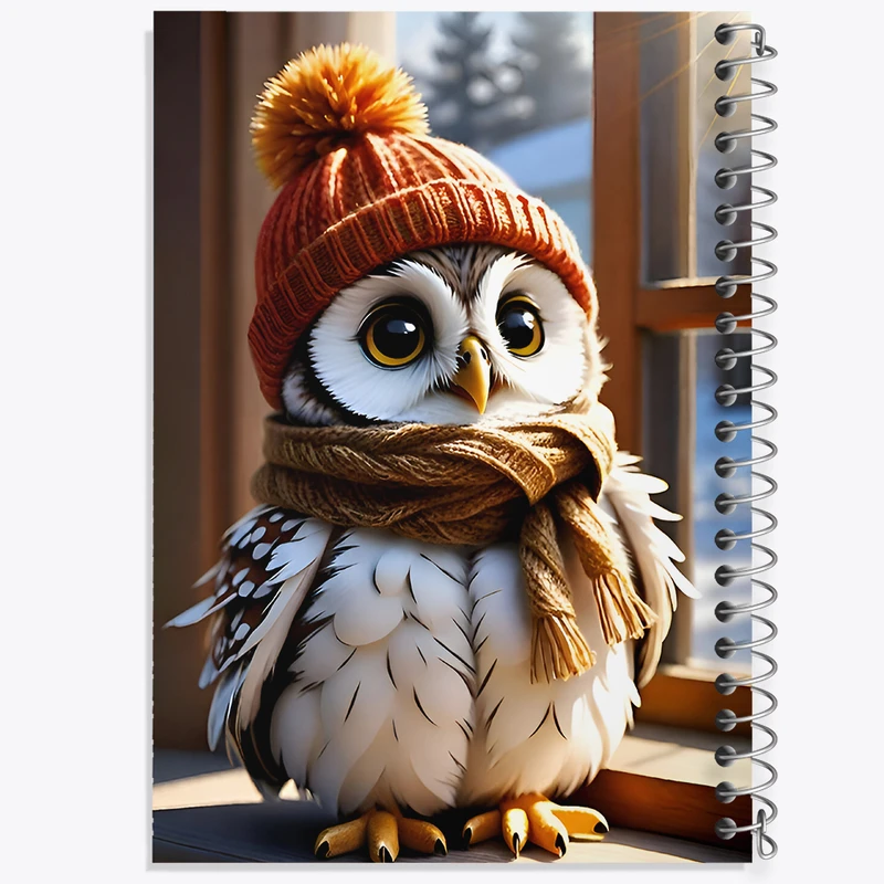 دفتر شطرنجی 50 برگ خندالو طرح جغد بامزه کد F8417