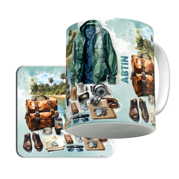 ماگ لاژید مدل اسم آبتین کد GRST به همراه زیرلیوانی