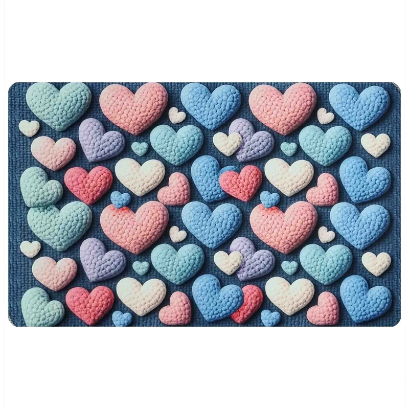 پادری مدل مخمل اسپرت طرح فانتزی قلب  SP-106  سایز 70x50 سانتی‌متر مناسب برای فضای داخلی