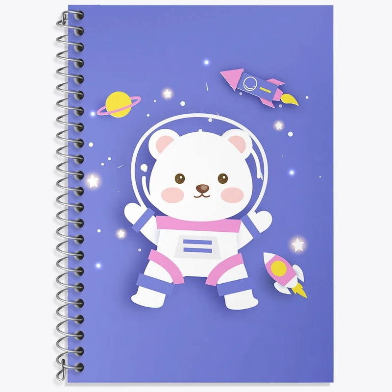 دفتر لغت 50 برگ خندالو طرح خرس فضانورد کد N1295