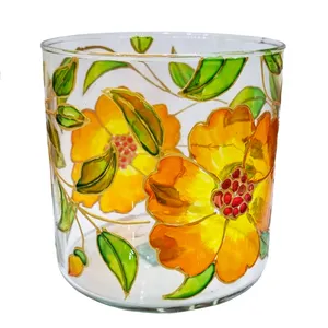 جاشمعی شیشه ای مدل گل کد 18