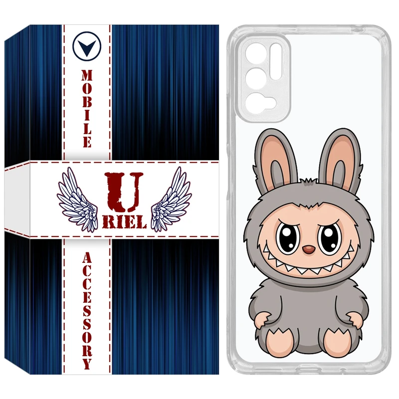 کاور یوریل مدل Clear کد 142 طرح لبوبو Labubu مناسب برای گوشی موبایل شیائومی Redmi Note 10 5G / Note 11SE / Poco M3 Pro