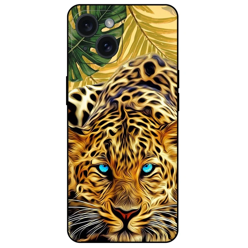 کاور مگافون طرح پلنگ مدل 7455 مناسب برای گوشی موبایل اپل iPhone 15 Plus  