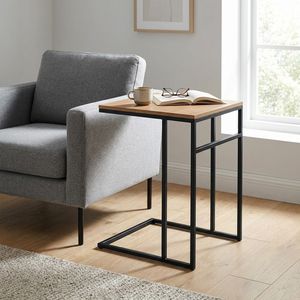 میز عسلی مربع با پایه فلز و صفحه ام دی اف مدل F3358