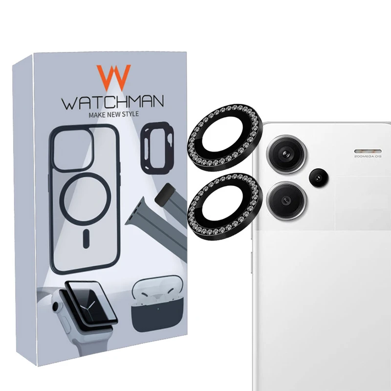 محافظ لنز دوربین واچ من مدل رینگی نگین دار مناسب برای گوشی موبایل شیائومی Redmi Note 13 Pro Plus