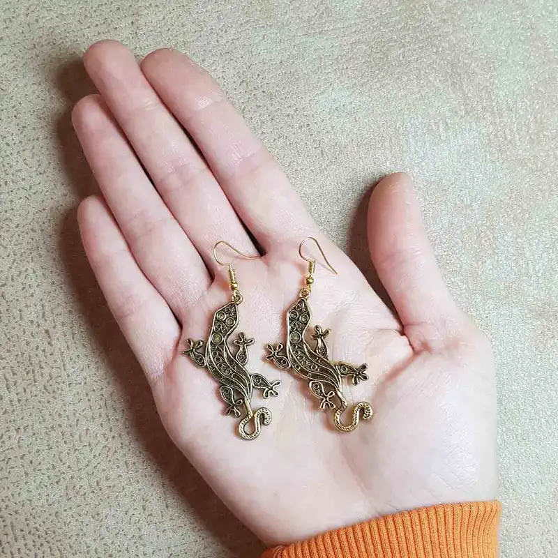 گوشواره زنانه ماه فام مدل مارمولک