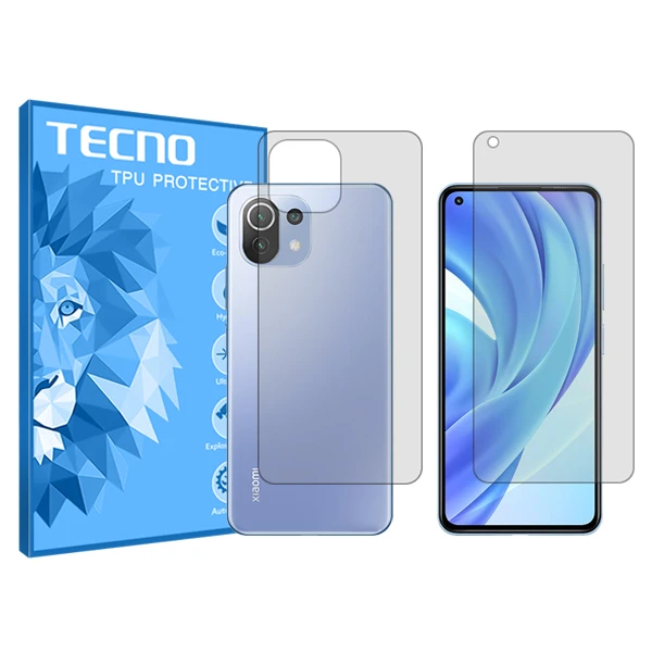 محافظ صفحه نمایش شفاف تکنو مدل HyGEL مناسب برای گوشی موبایل شیائومی Mi 11 Lite به همراه محافظ پشت گوشی