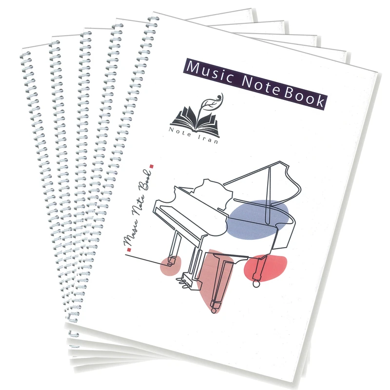دفتر نت موسیقی 40 برگ نت ایران مدل سیمی بسته 5 عددی