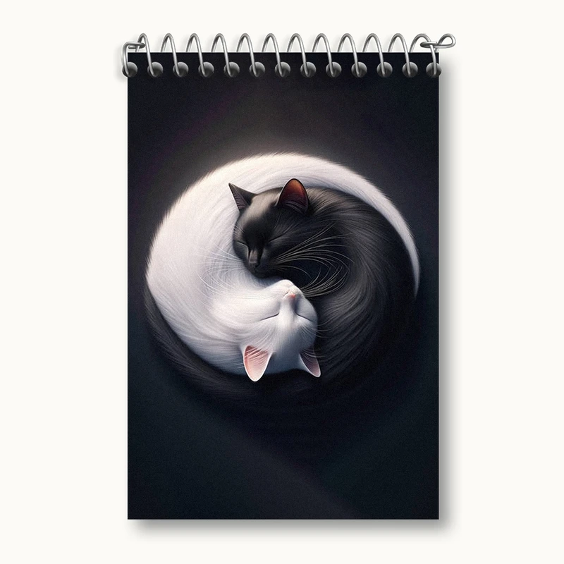 دفتر یادداشت 50 برگ خندالو مدل یین و یانگ گربه کد F2750