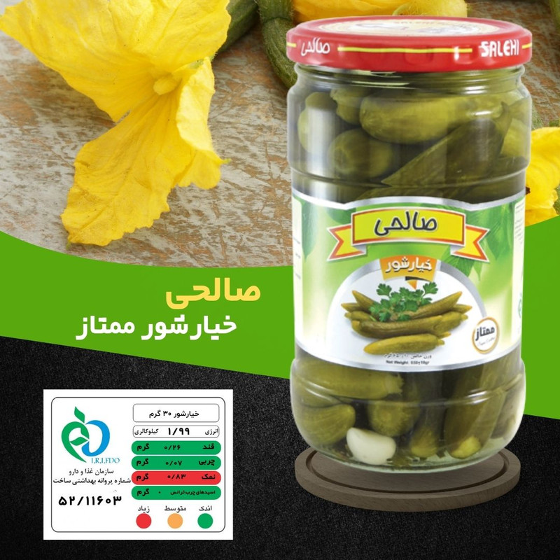 خیارشور پاستوریزه ممتاز صالحی  - 650 گرم
