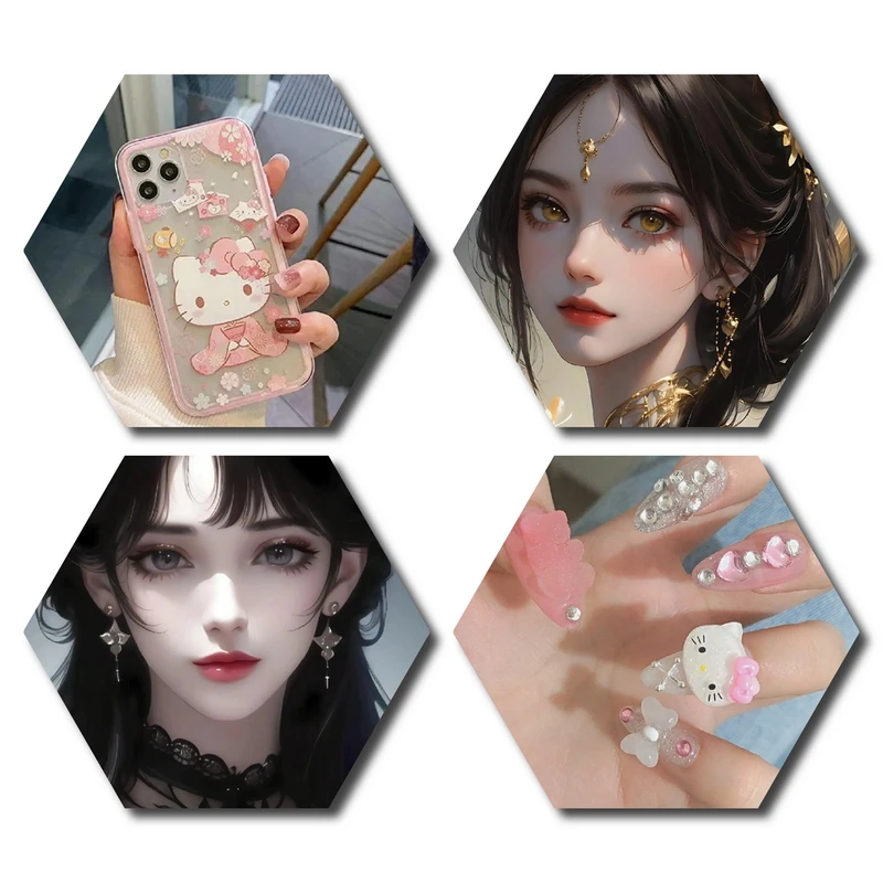 پوستر مدل دخترانه کد GG70 مجموعه 4 عددی