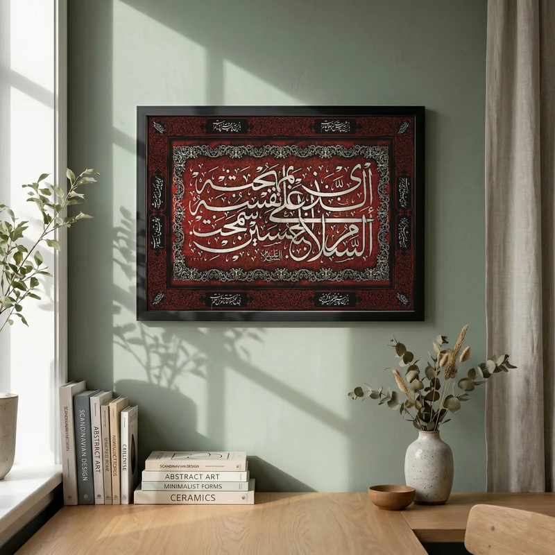 تابلو طرح محرم مدل G14749 فریم مشکی