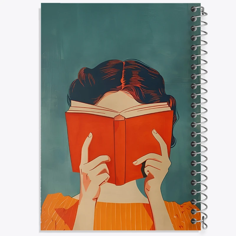 دفتر نقاشی 50 برگ خندالو طرح دختر کتابخوان کد F7318