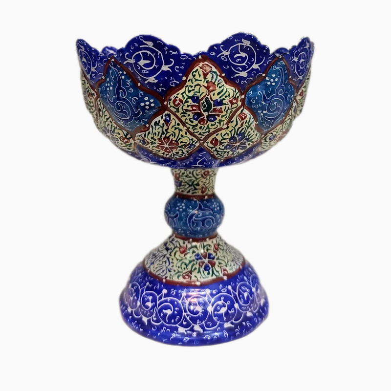 کاسه میناکاری مدل پایه دار کد 221