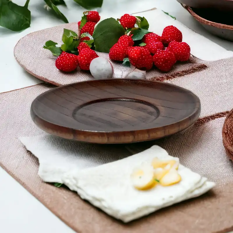 زیر لیوانی چوبی مدل نعلبکی