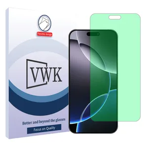 VWK Tough model Green light screen protector suitable for Apple iPhone 16 Pro Max mobile phone