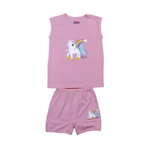 ست تاپ و شلوارک دخترانه مدل یونیکورن