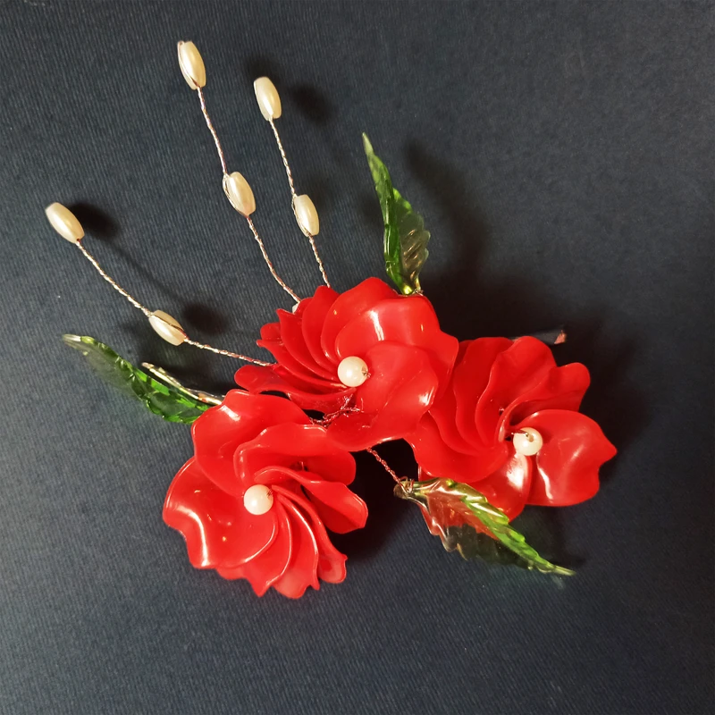 ریسه مو زنانه مدل شکوفه گل و برگ کد 001